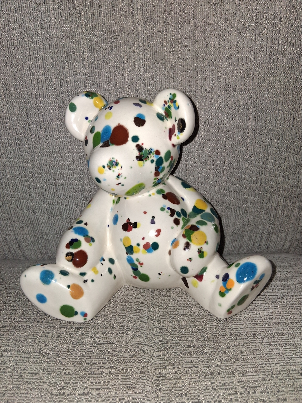 BOTTEGA JACOBS 1980s Vntg Ceramic Bear Figurine with High Gloss Made In Italy